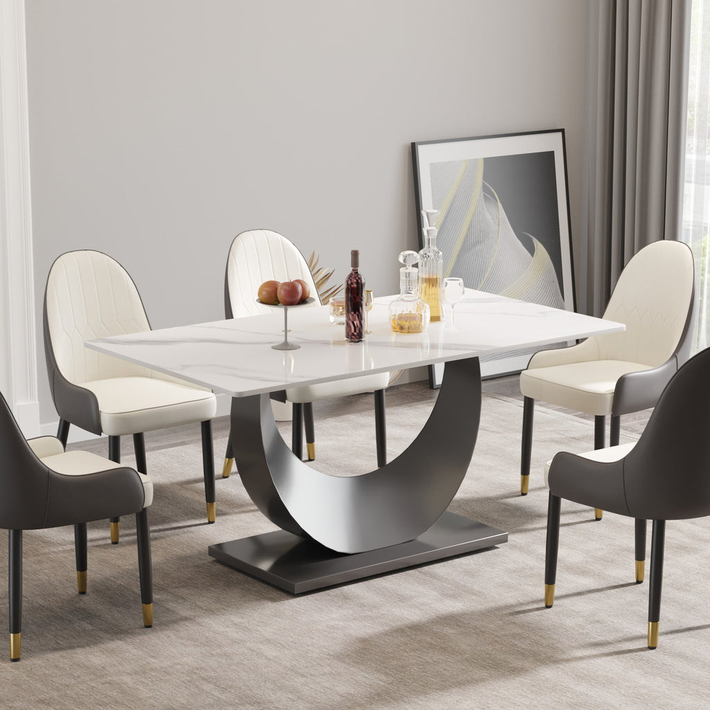 63" Modern Artificial Stone Dining Table