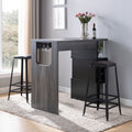 Distressed Home Bar Table with Wine Glass Compartment