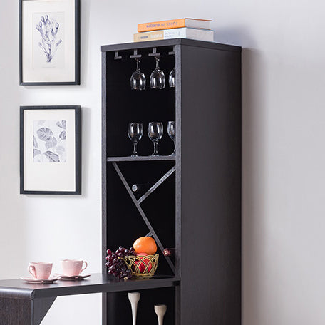 Bar Cabinet, Extended Table Kitchen Cabinet with Wine Bottle Compartment & Open Shelving