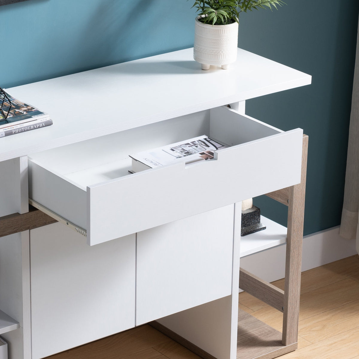 Modern Kitchen Buffet Organizing Cabinet with 4 Shelves