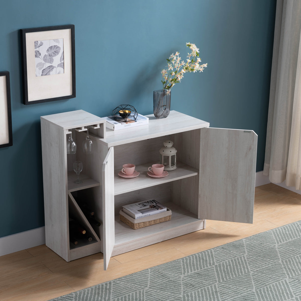Bar Cabinet for Wine Storage and Display