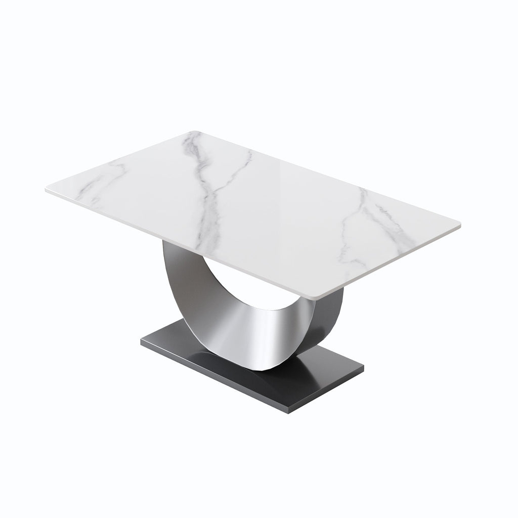 63" Modern Artificial Stone Dining Table