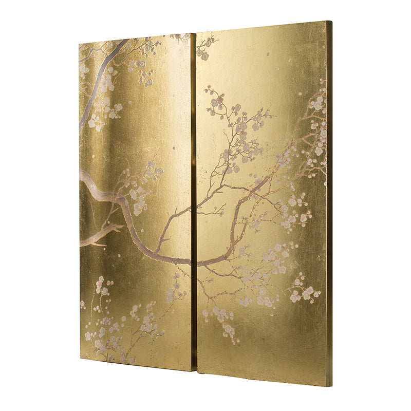 Set of 2 Cherry Blossom Wall Art Panels