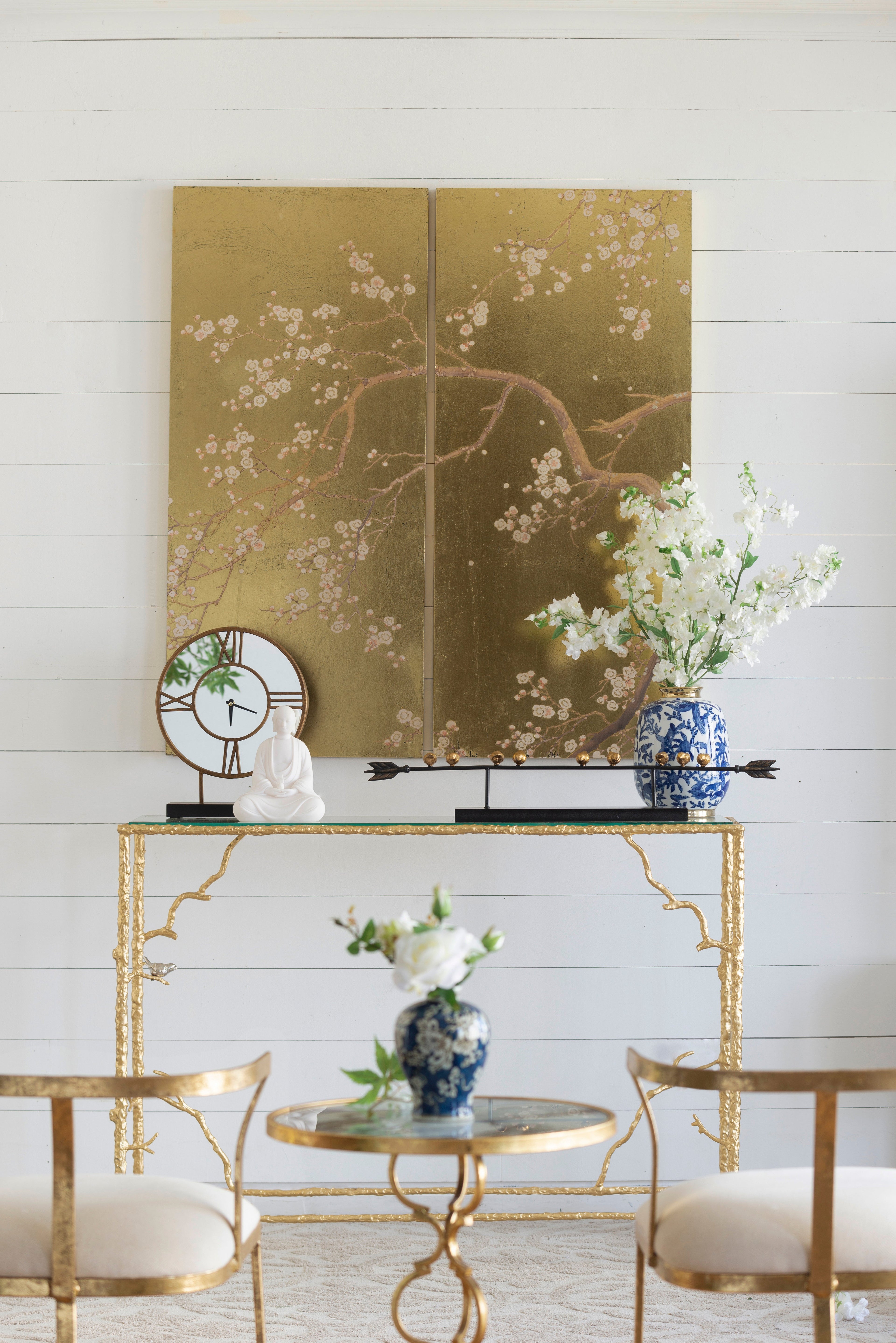 Set of 2 Cherry Blossom Wall Art Panels