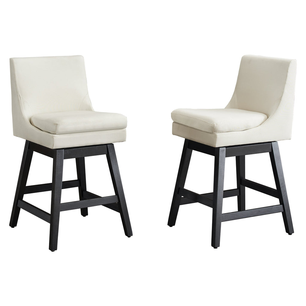 Upholstered Swivel Bar Stools Set of 2