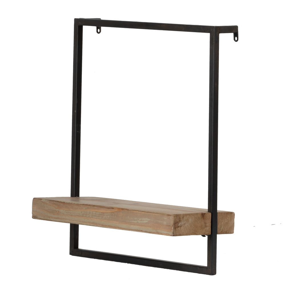 Iron and Wood Wall Shelf