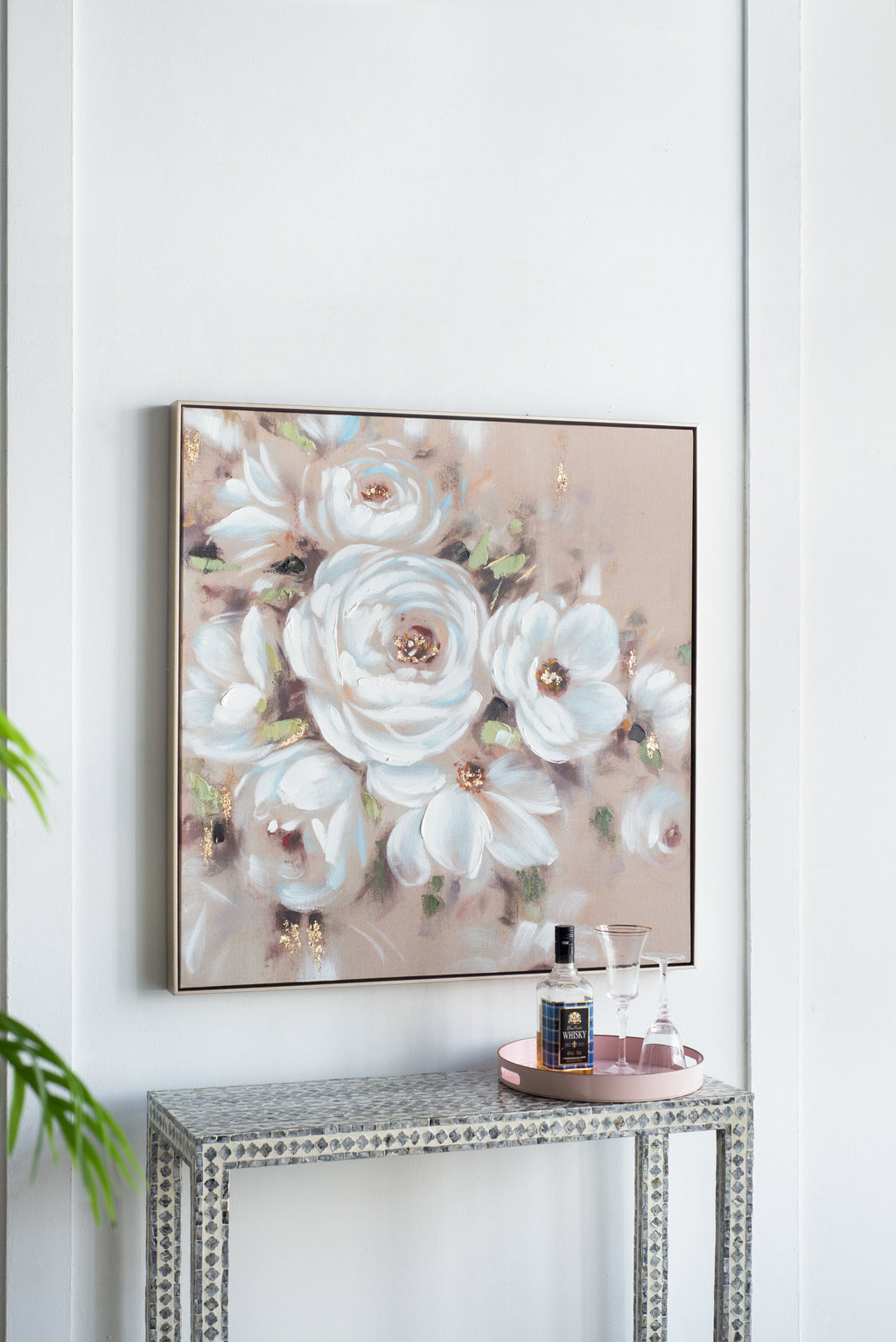 36" x 36" Square Framed Wall Art Flower Canvas Print