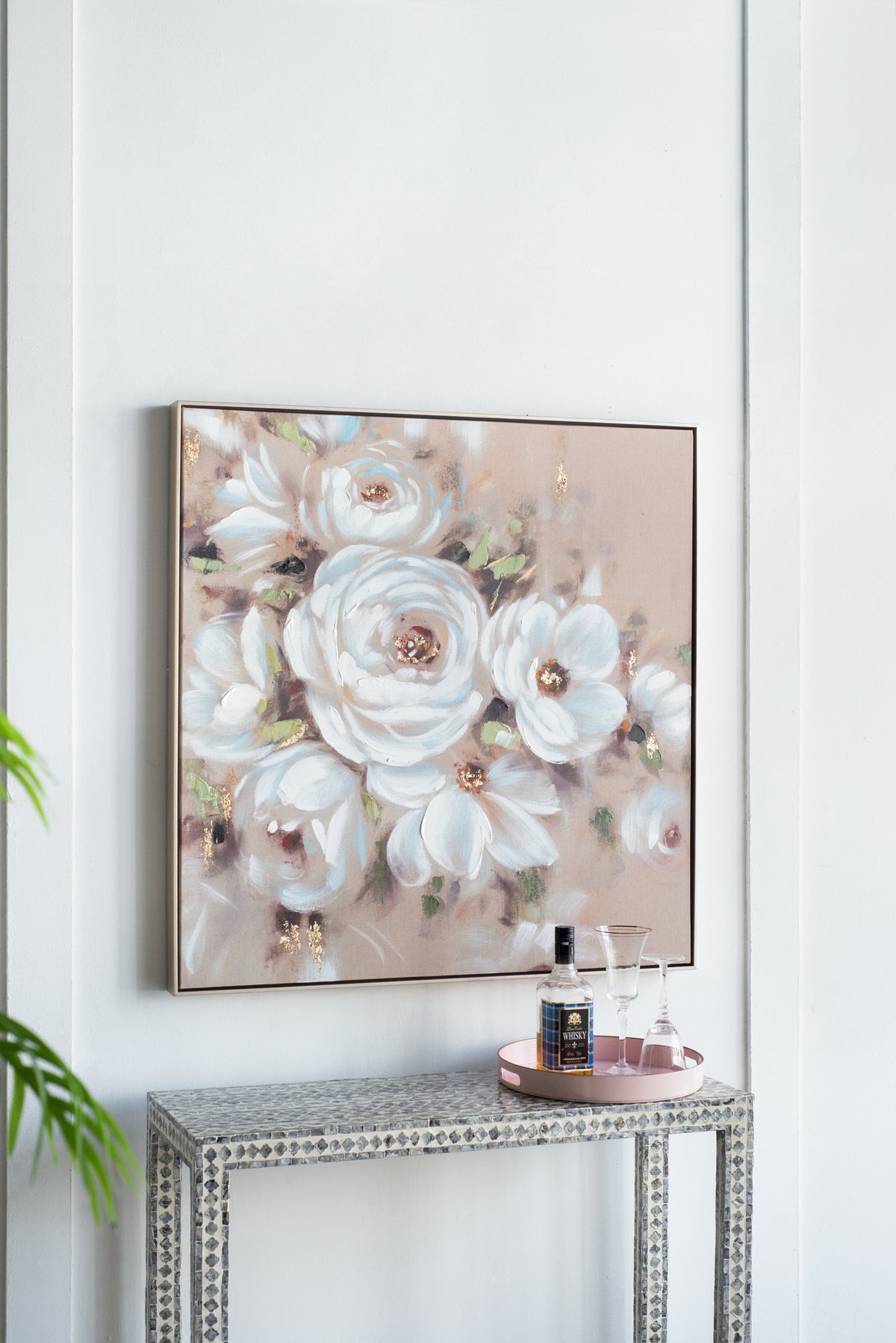 36" x 36" Square Framed Wall Art Flower Canvas Print