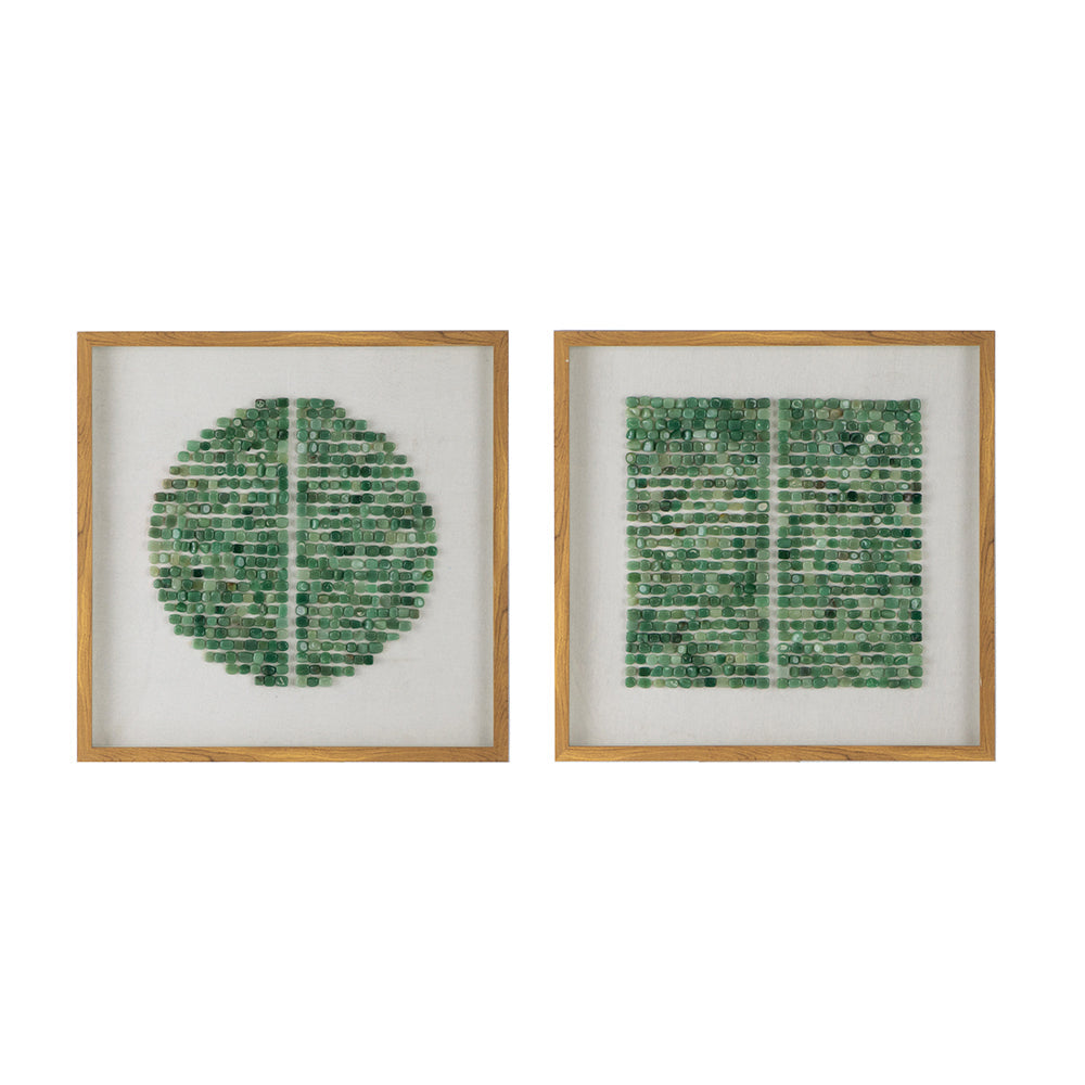 23.5" x 23.5" Elos Stone Shadow Boxes Wall Art, Set of 2