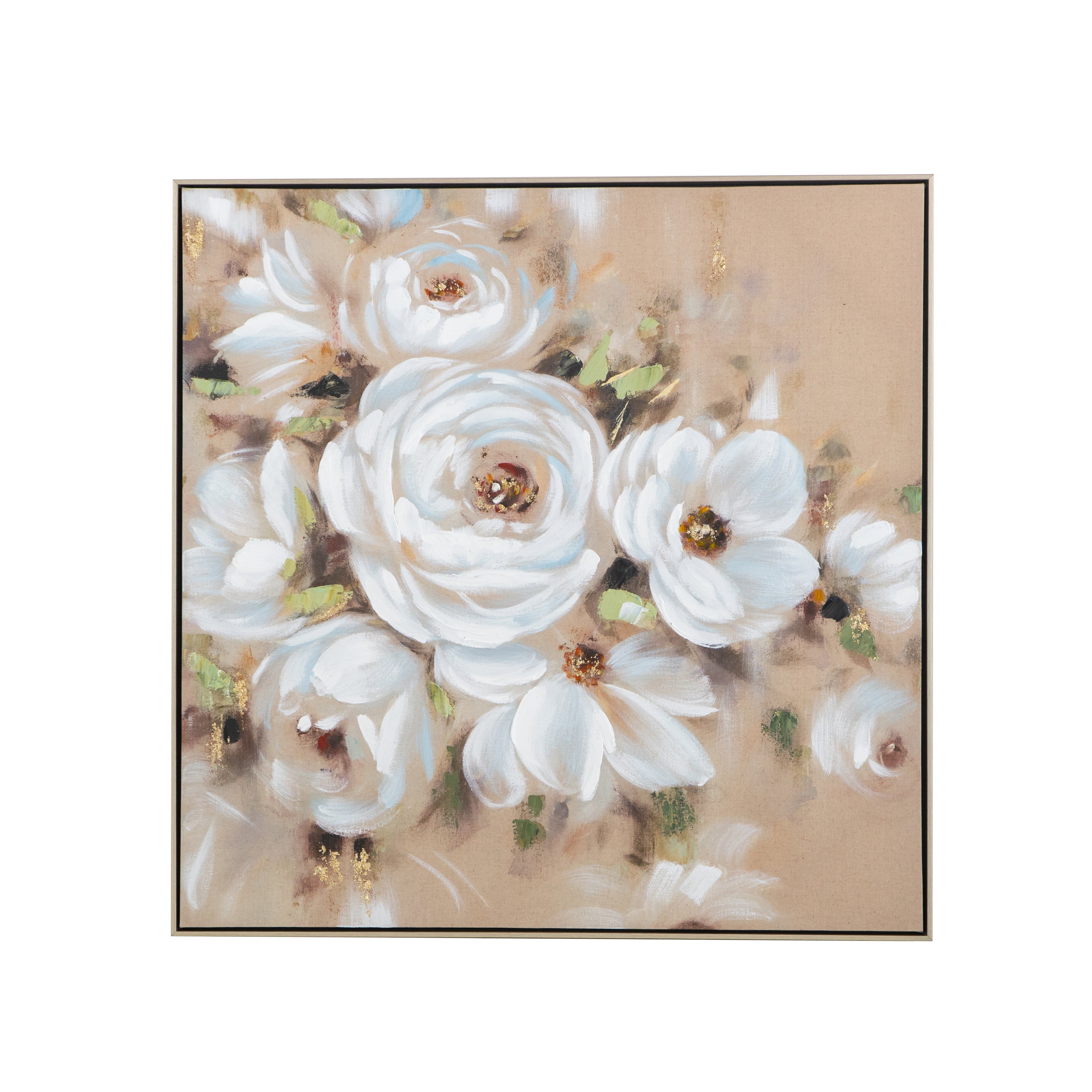 36" x 36" Square Framed Wall Art Flower Canvas Print
