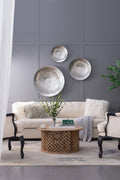 Silver Textured Oversized Disc Wall Decor Set of 3