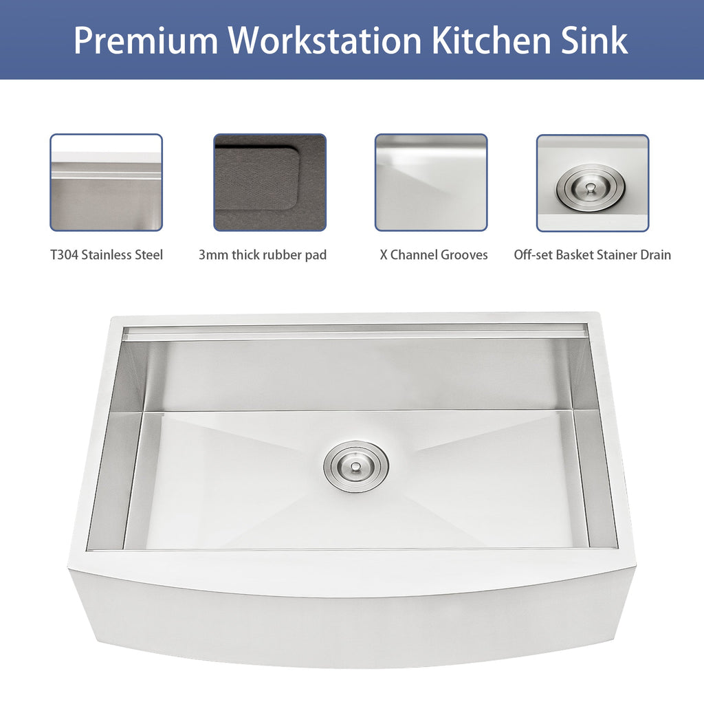 36 Inch Farmhouse Sink Workstation