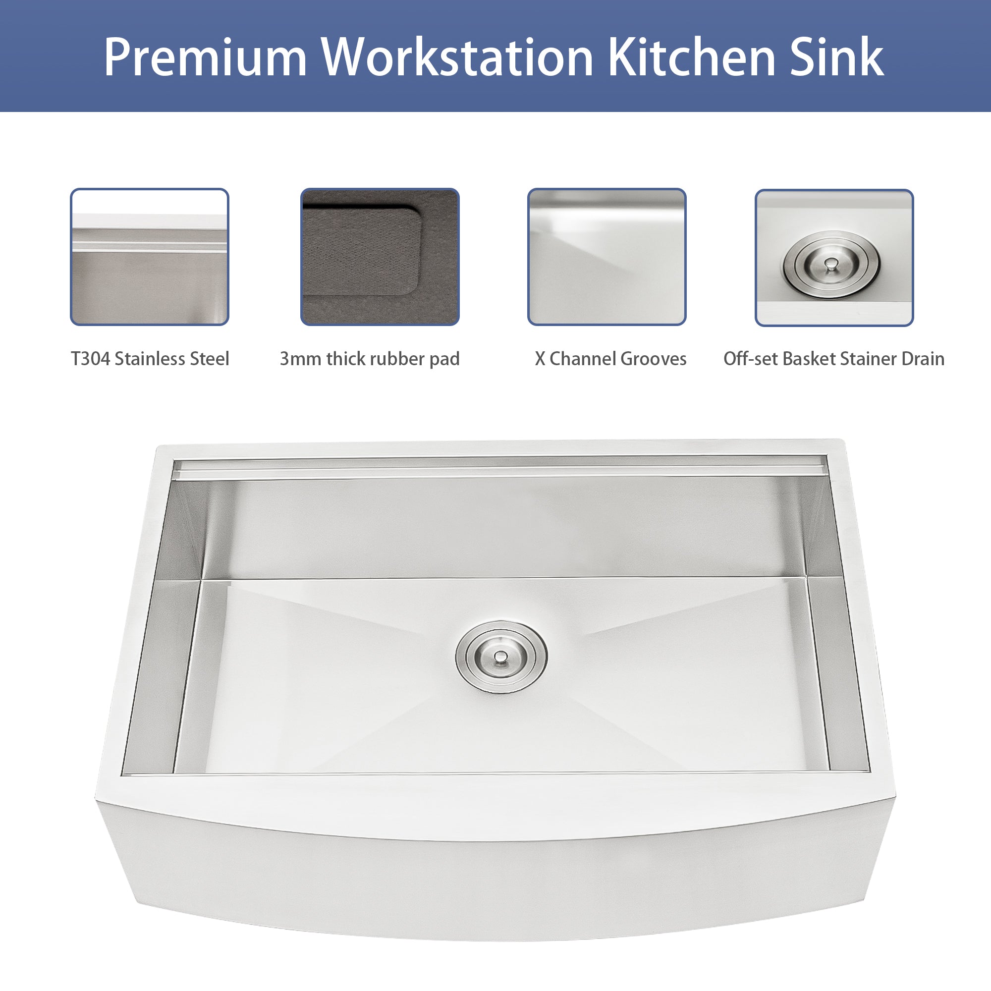 36 Inch Farmhouse Sink Workstation