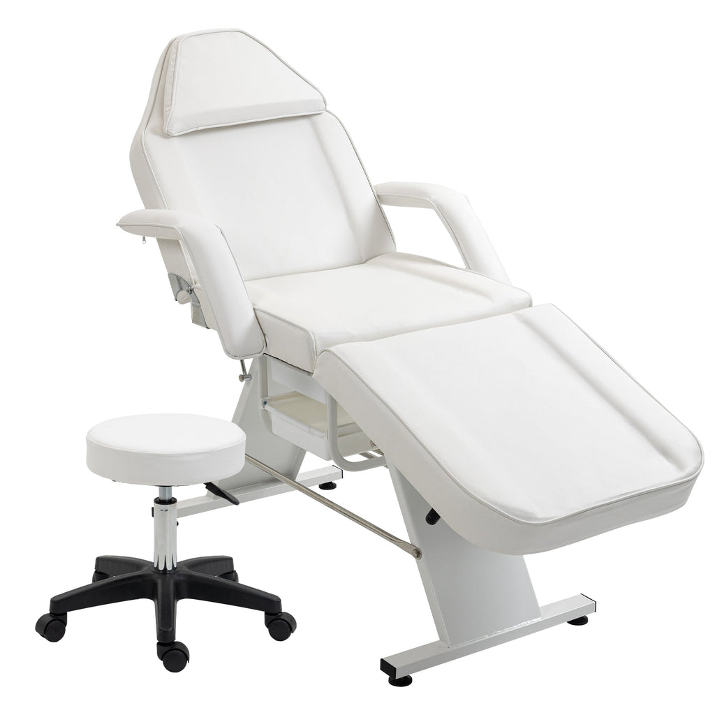 Massage Salon Tattoo Chair with Two Trays and Hydraulic Stool