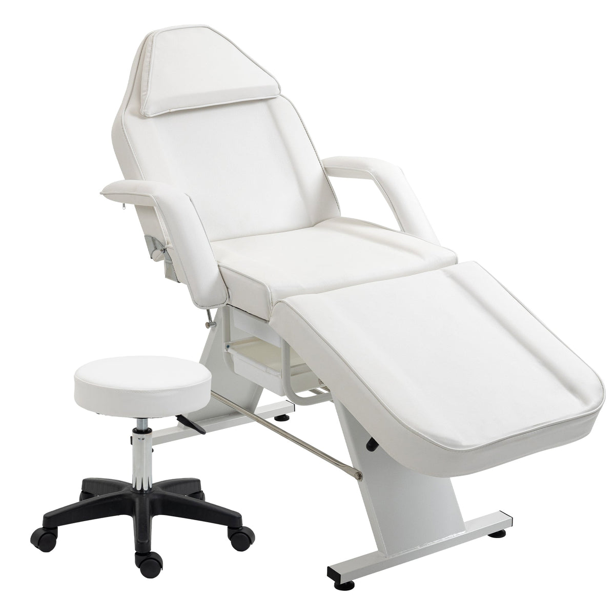 Massage Salon Tattoo Chair with Two Trays and Hydraulic Stool