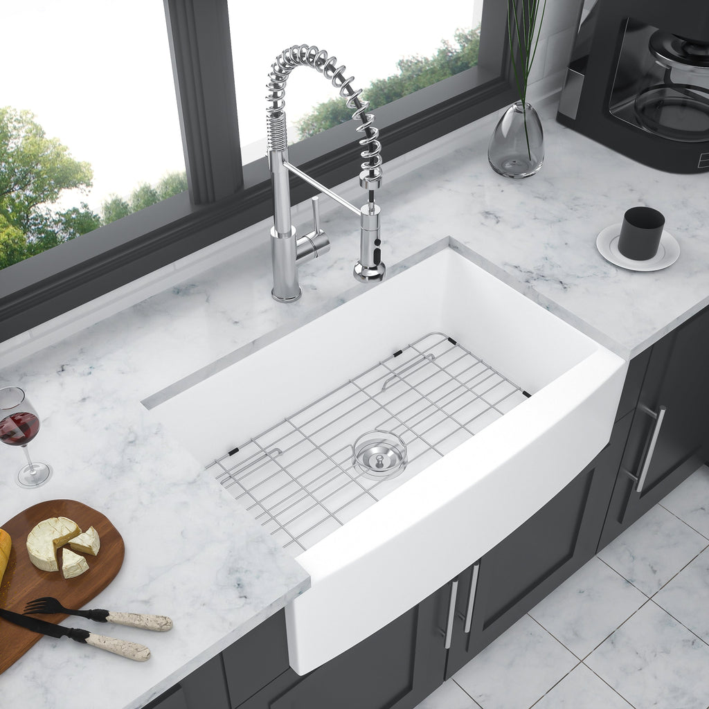 White Farmhouse Sink - 30 x 21 x 10 Inch