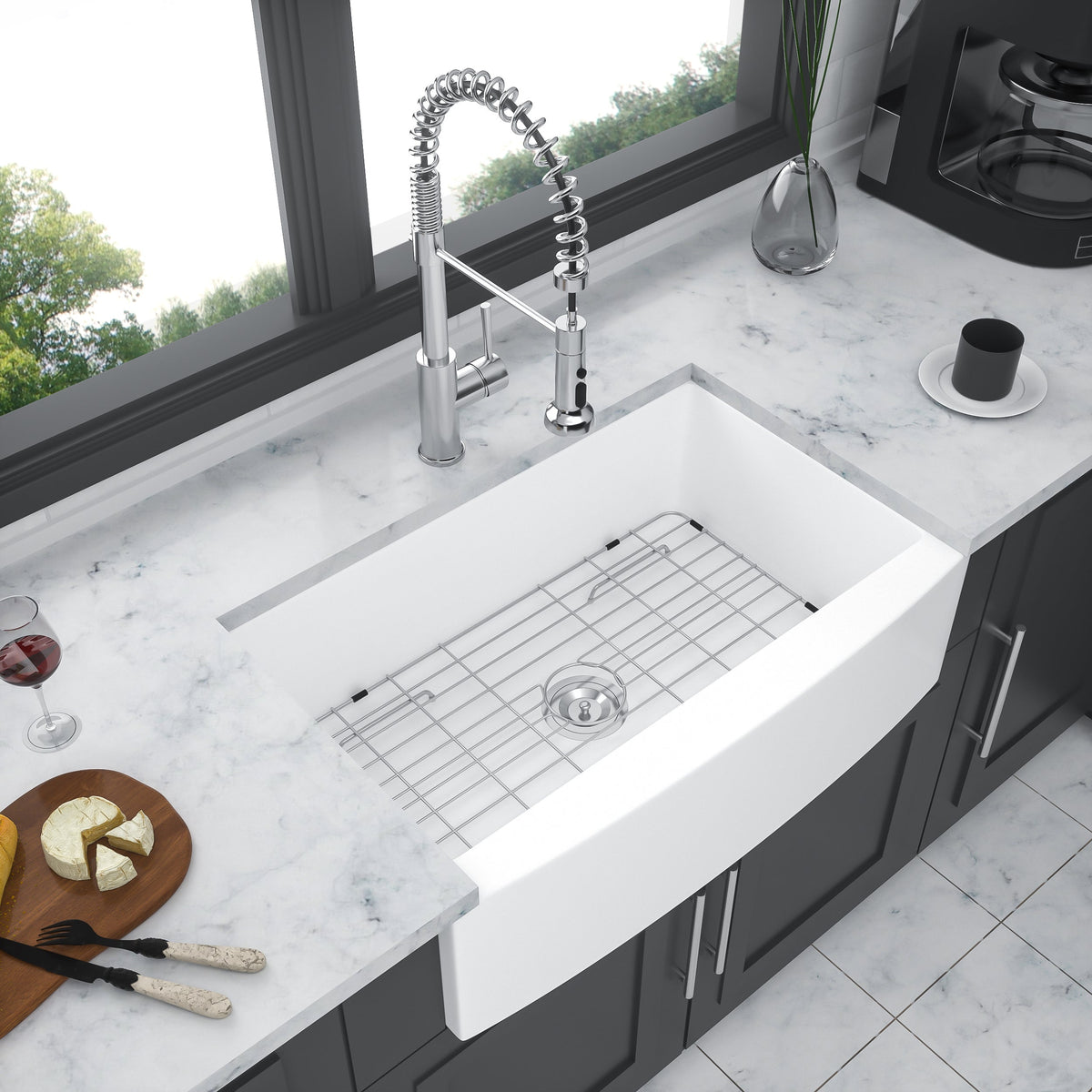 White Farmhouse Sink - 30 x 21 x 10 Inch