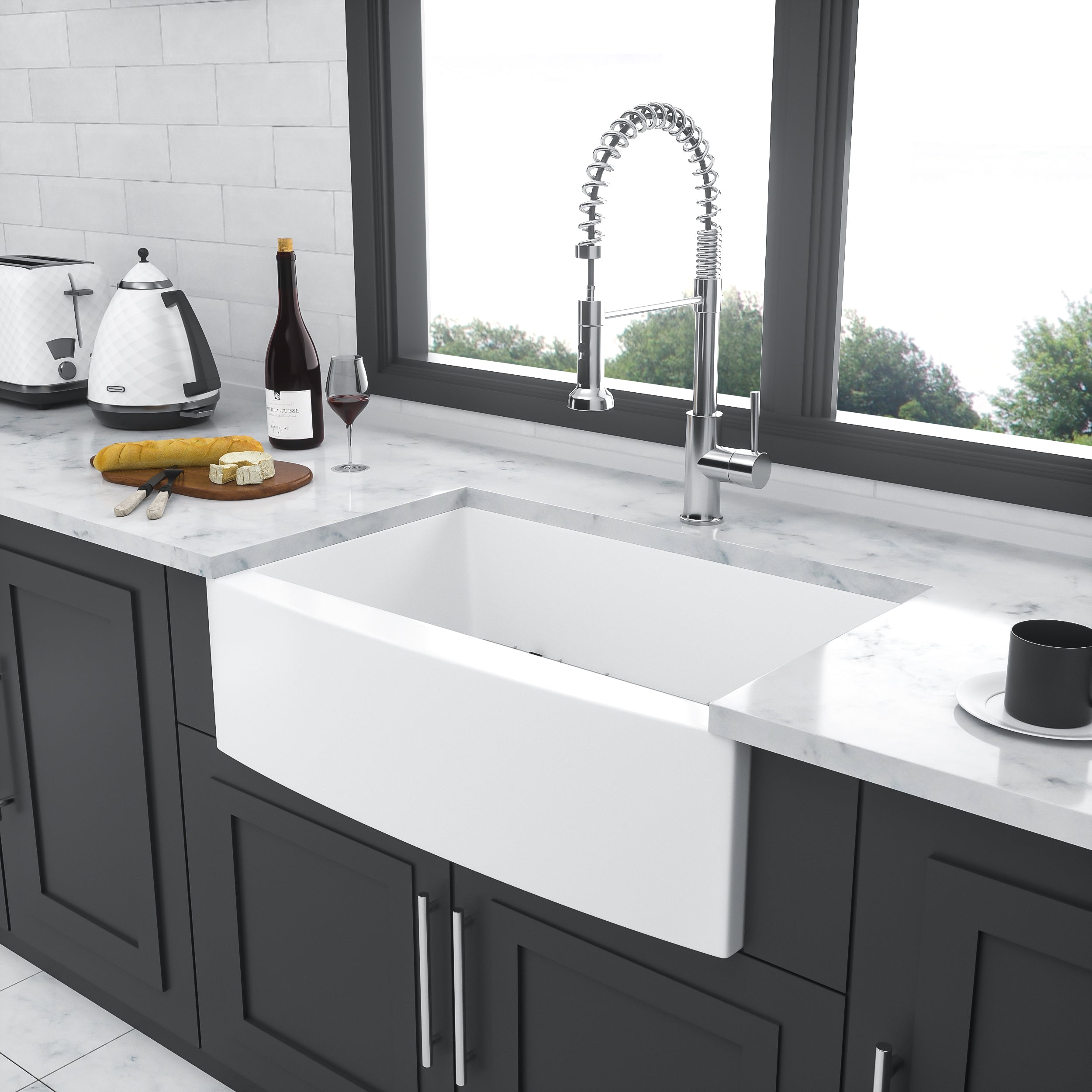 White Farmhouse Sink - 30 x 21 x 10 Inch