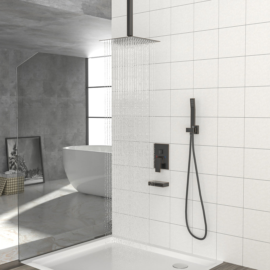 Shower System with Waterfall Tub Spout
