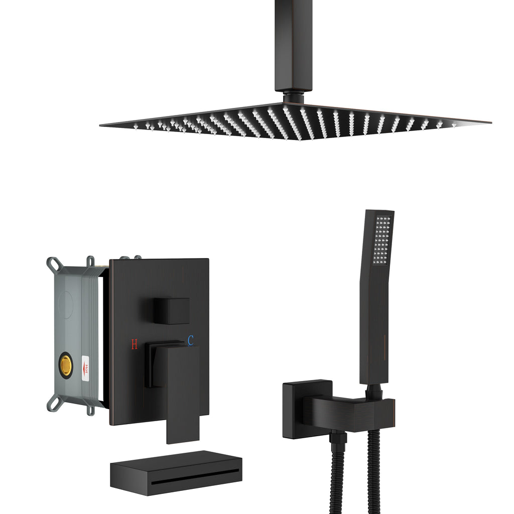 Shower System with Waterfall Tub Spout