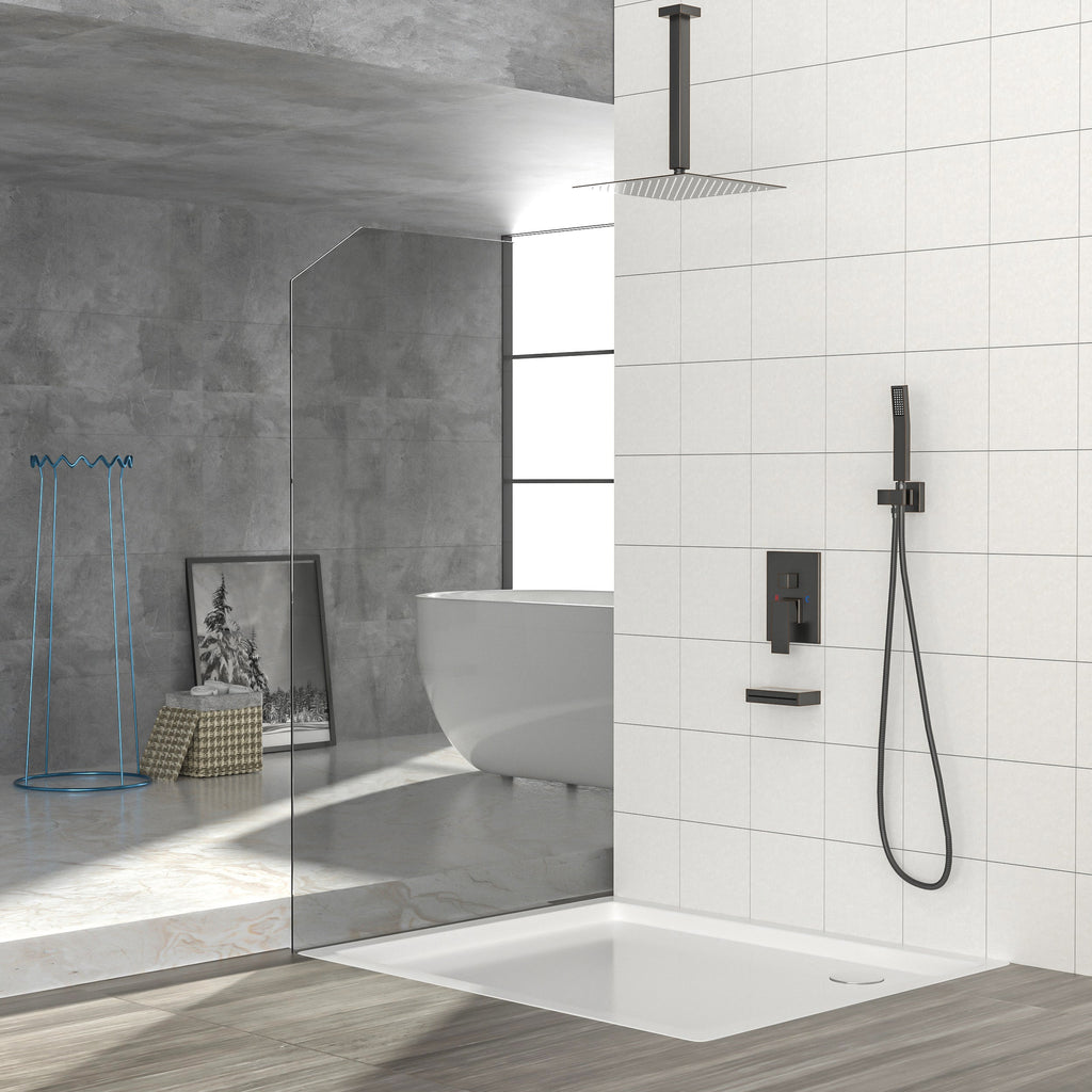 Shower System with Waterfall Tub Spout