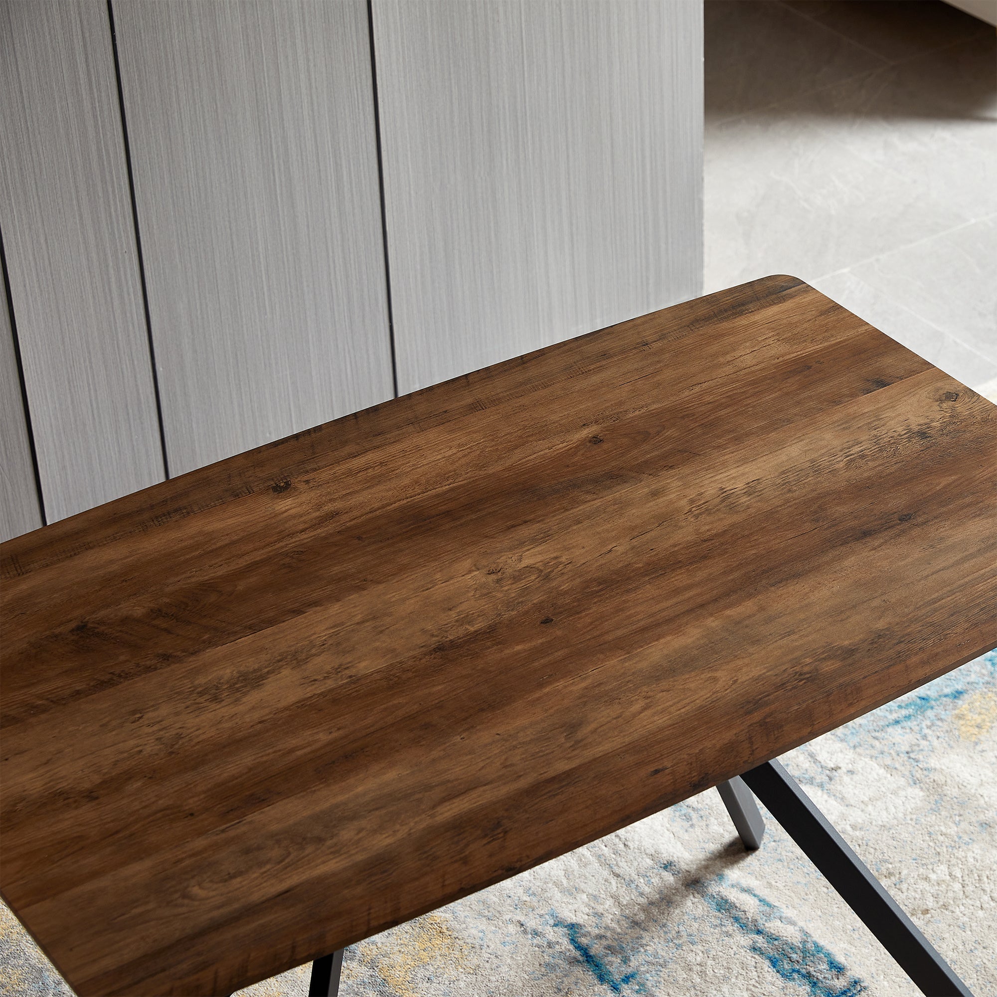Modern Minimalist Style Dining Table MDF Wooden Top