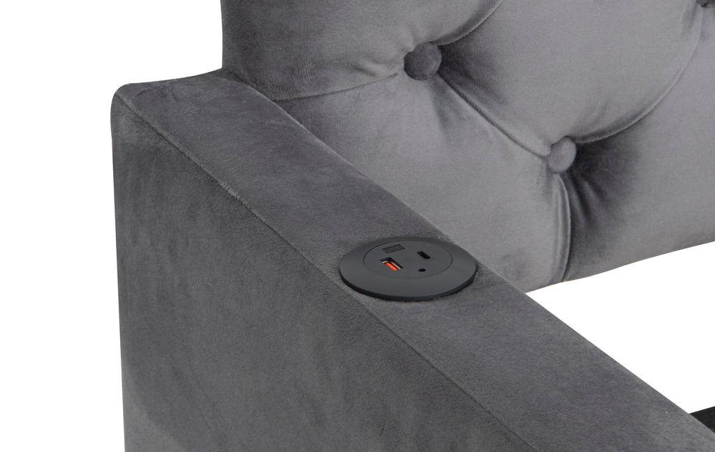 Twin Size Upholstered Daybed with Trundle and USB Charging