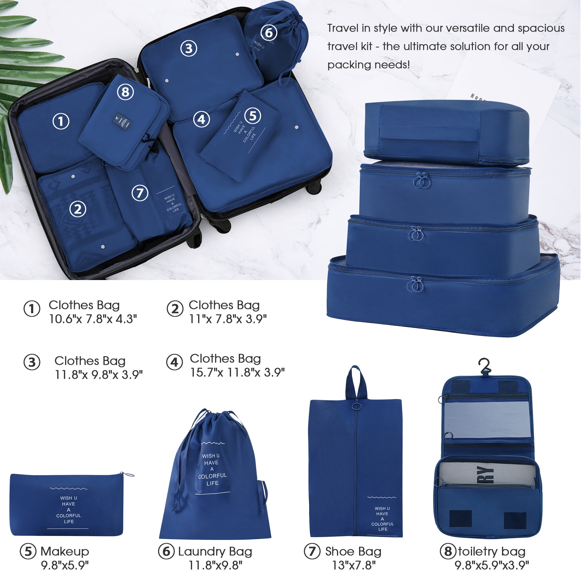 Hardshell Luggage Sets 4 pcs + Bag Spinner Suitcase with TSA Lock