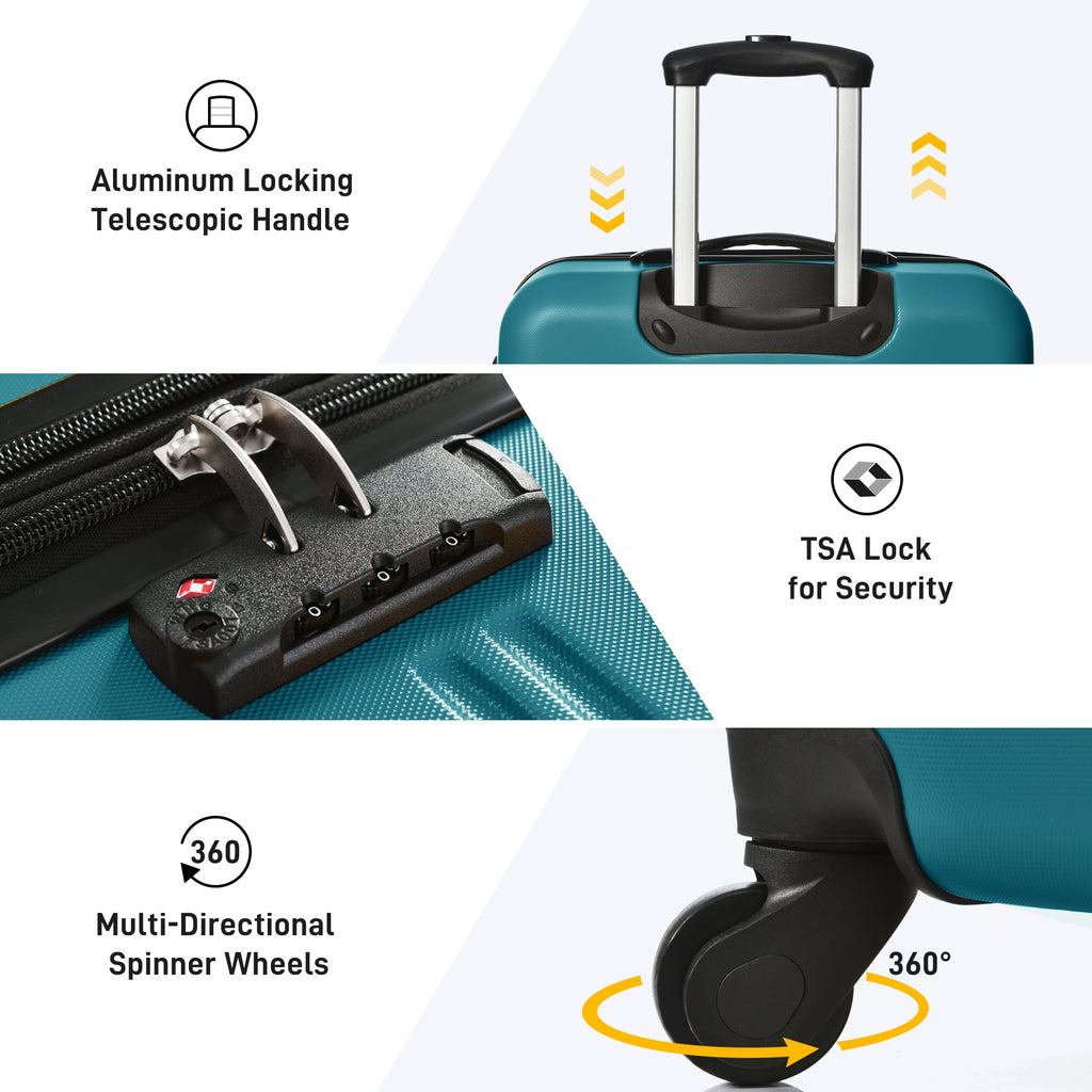 Hardshell Luggage Sets 4 pcs + Bag Spinner Suitcase with TSA Lock