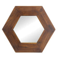 18.5" x 18.5" Hexagon Mirror with Solid Wood Frame