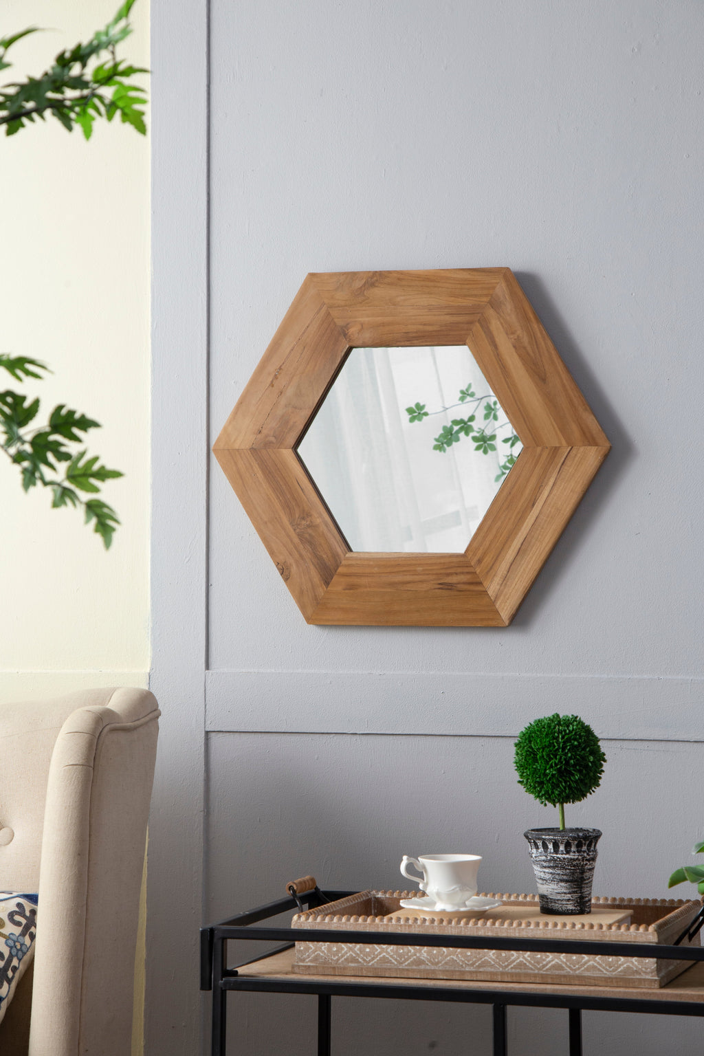 18.5" Hexagon Mirror