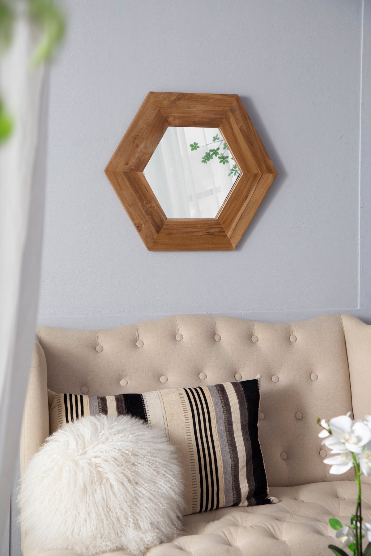 18.5" Hexagon Mirror