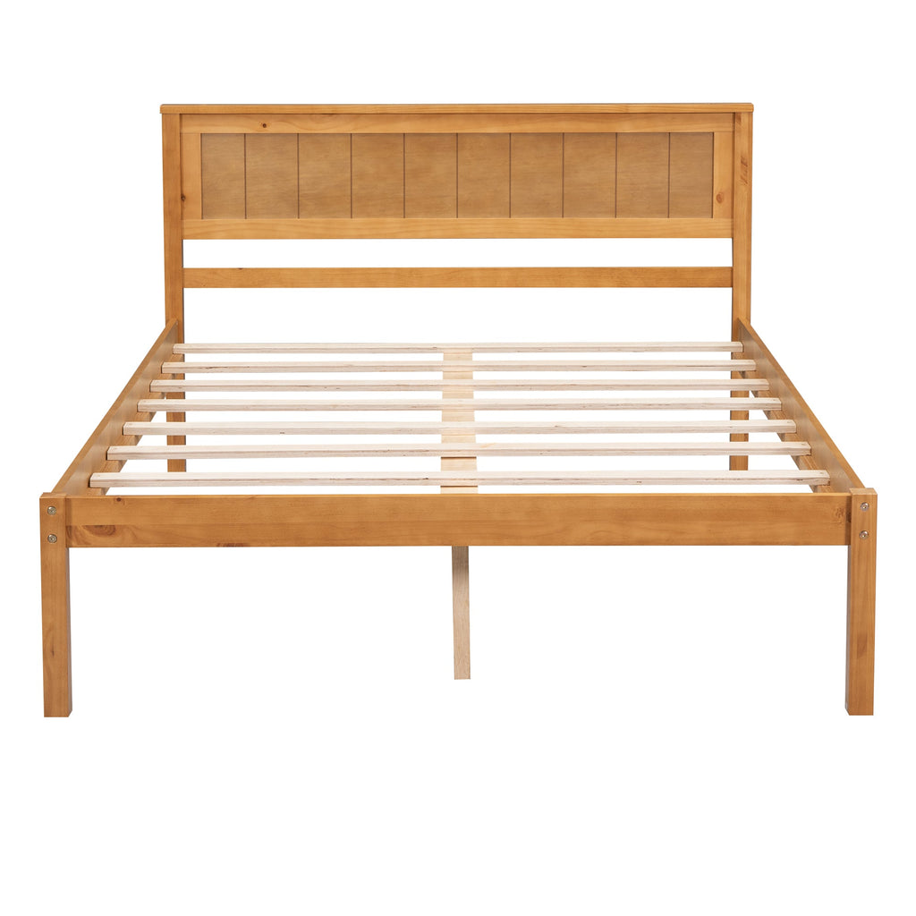 Platform Bed Frame with Headboard, Wood Slat Support, Full