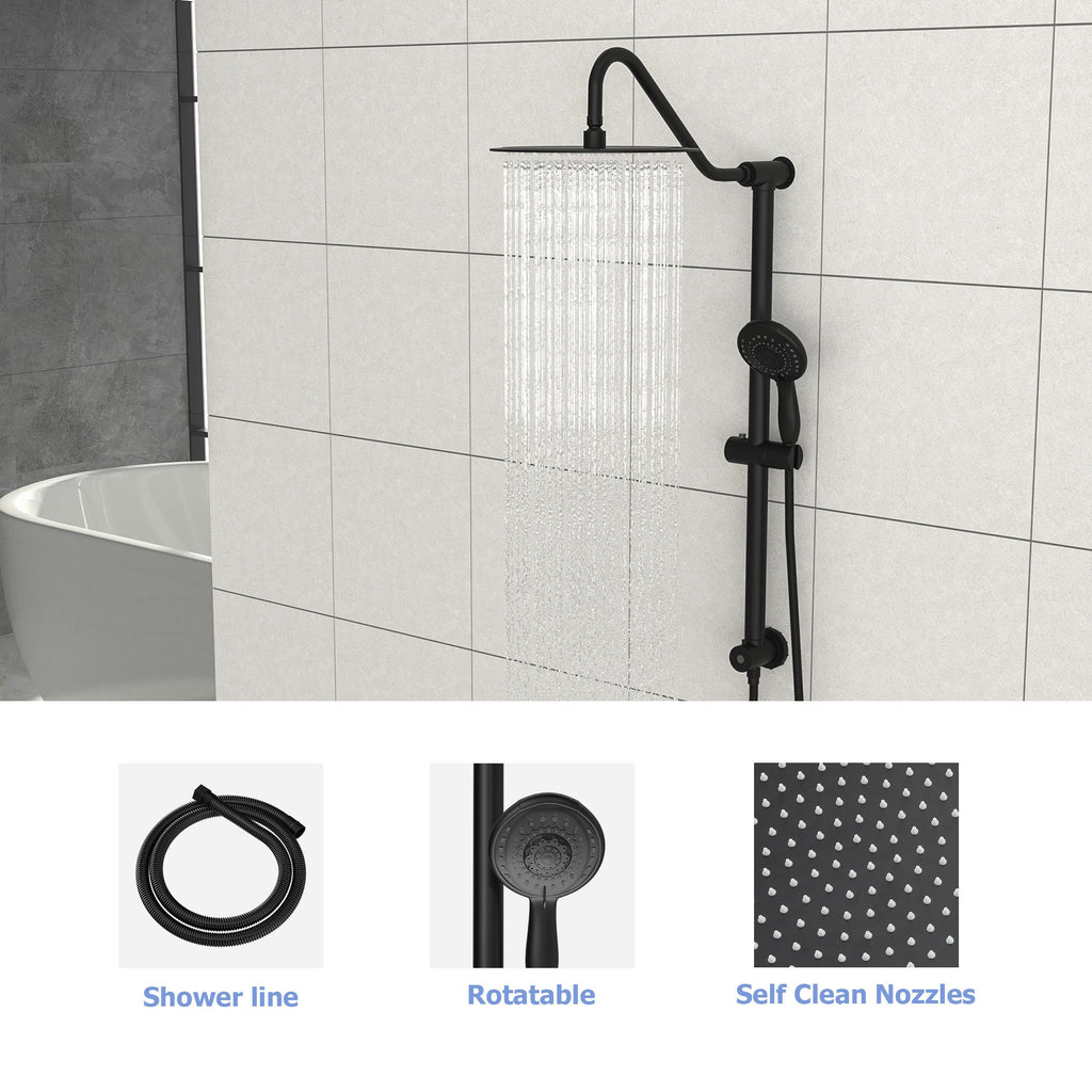 10 Inch Shower System with 5 Function Rain Hand Shower