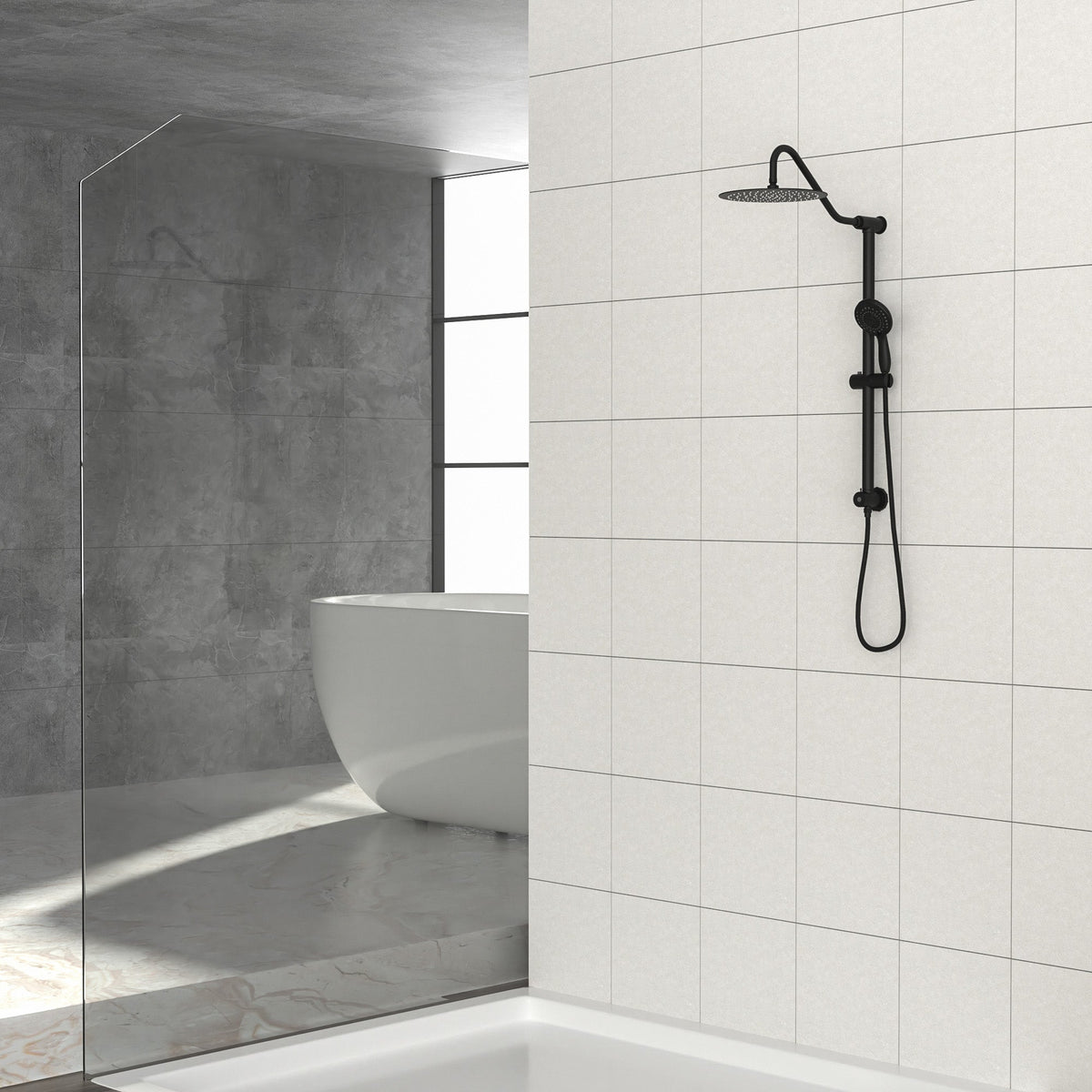 10 Inch Shower System with 5 Function Rain Hand Shower