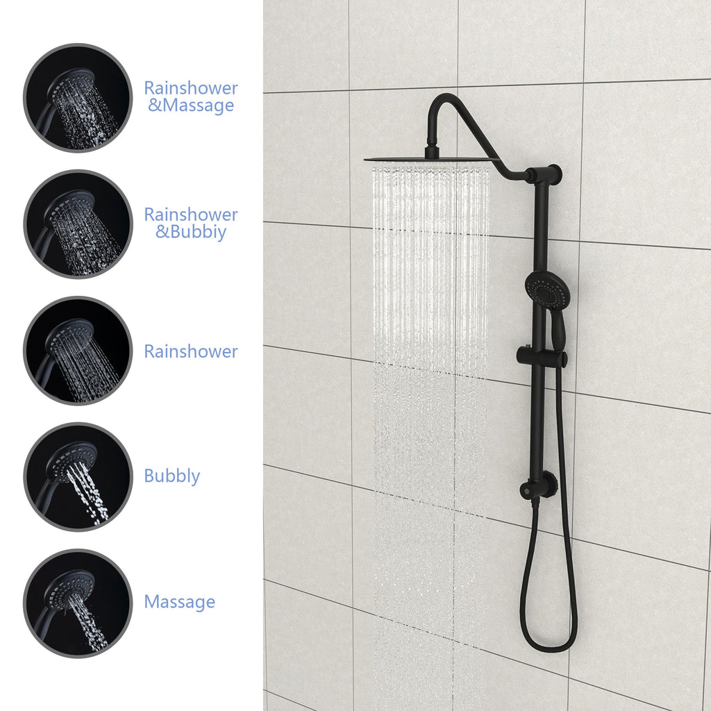 10 Inch Shower System with 5 Function Rain Hand Shower