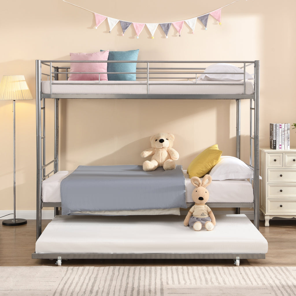 Metal Bunk Bed with Trundle