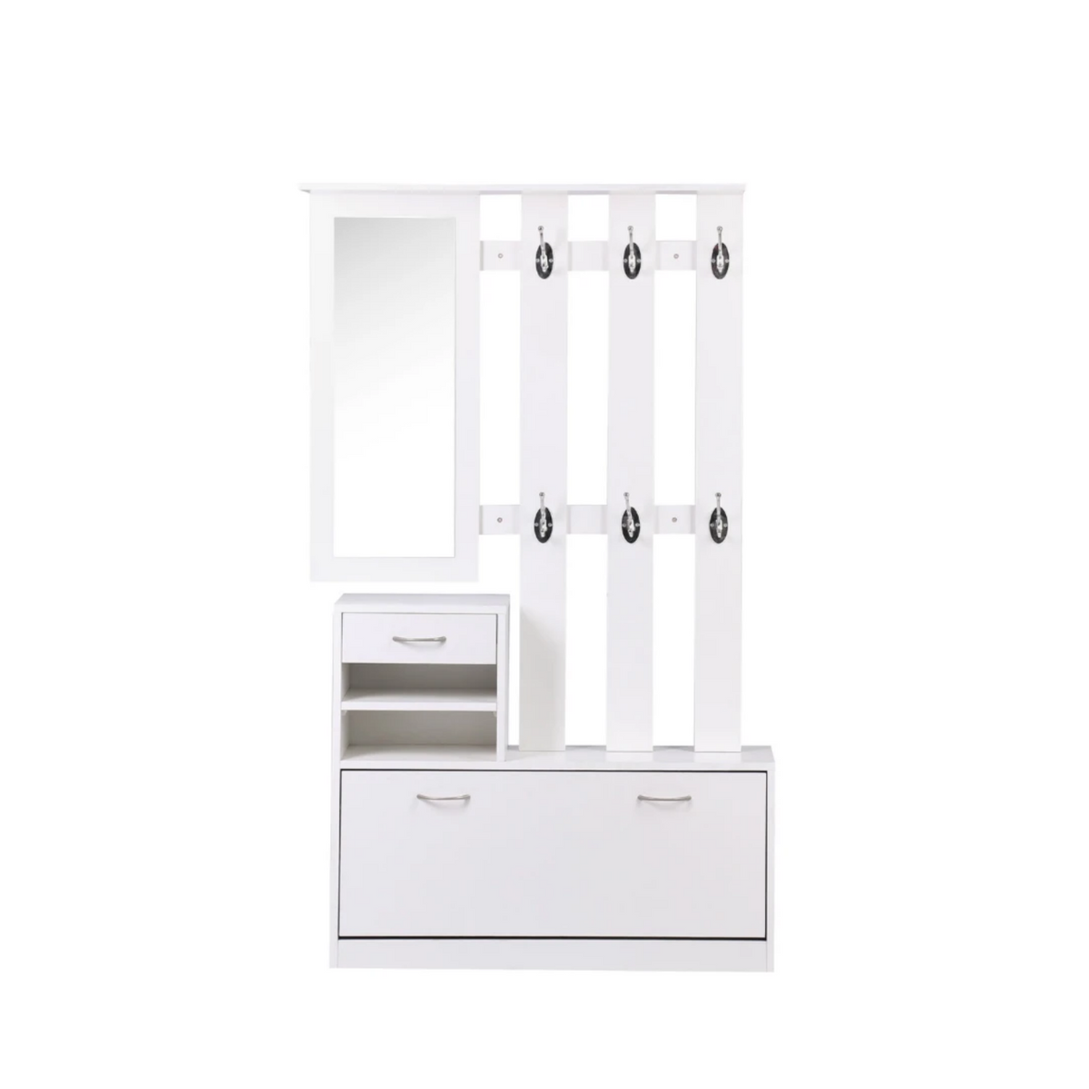 Combination Model Gate Cabinet with Shoe Cabinet, Hang Shelf, and Mirror