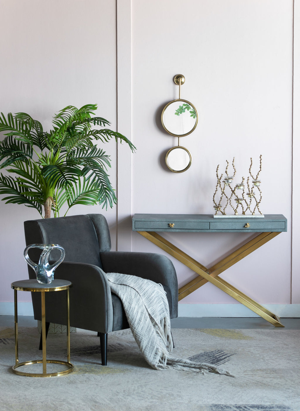 2 Circle Mirrors for Wall Decor