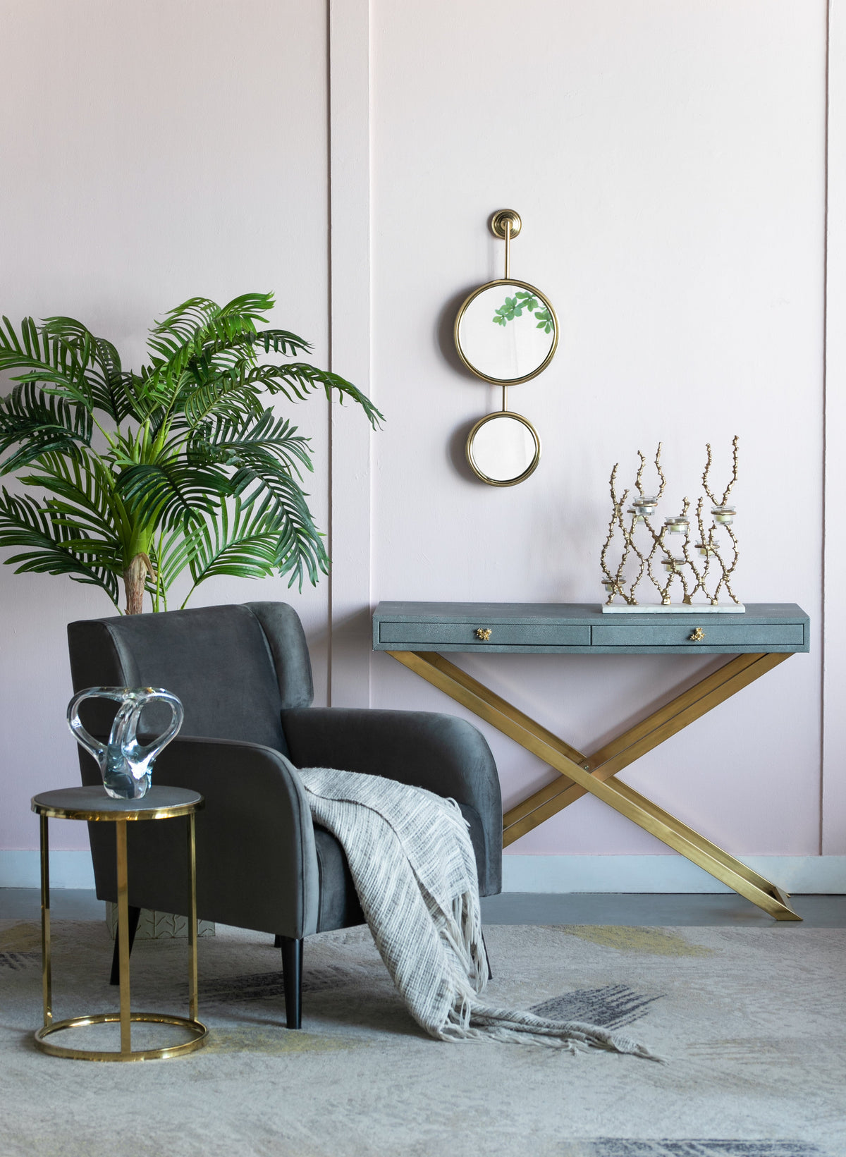 2 Circle Mirrors for Wall Decor