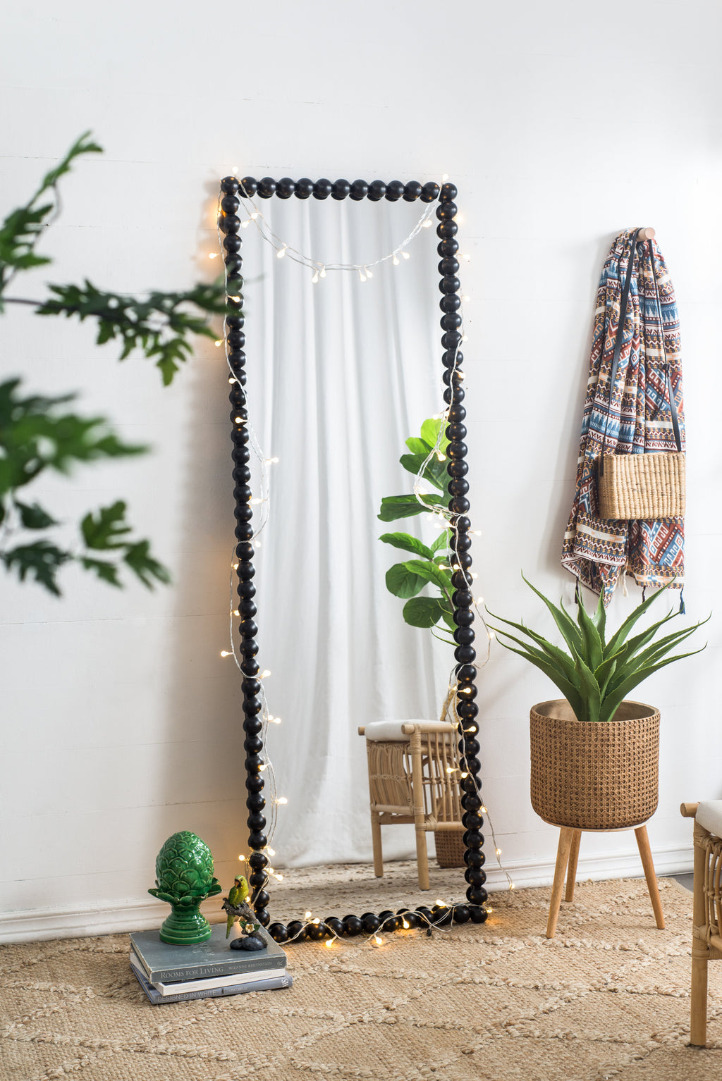 23" x 72" Full Length Mirror with Metal Beaded Frame