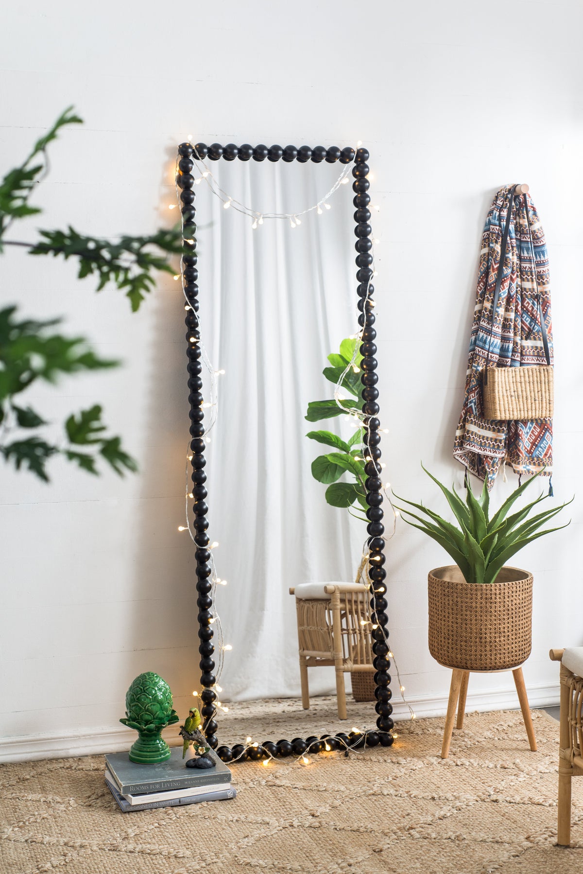 23" x 72" Full Length Mirror with Metal Beaded Frame