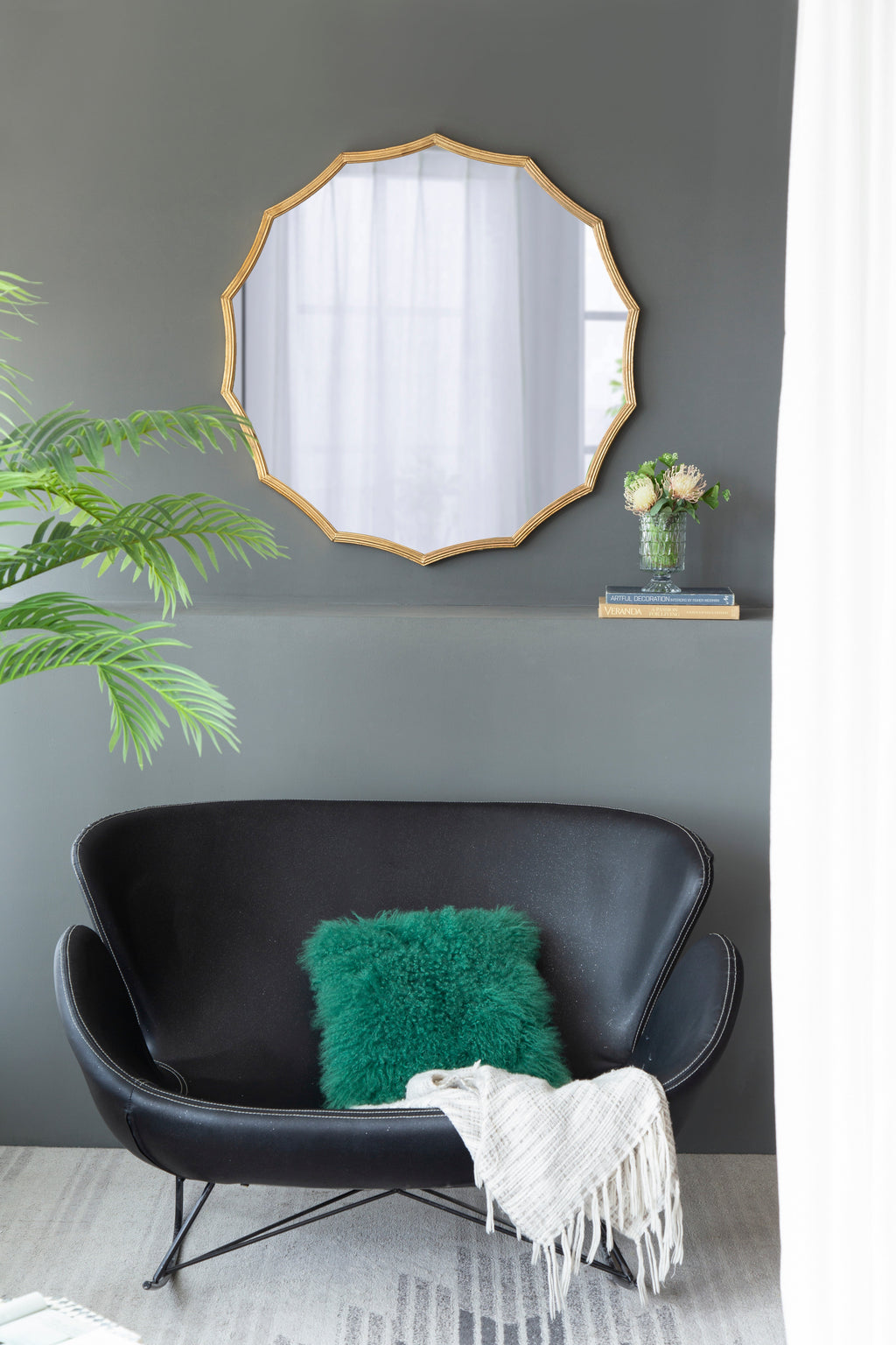 D40" Round Sunburst Wall Mirror