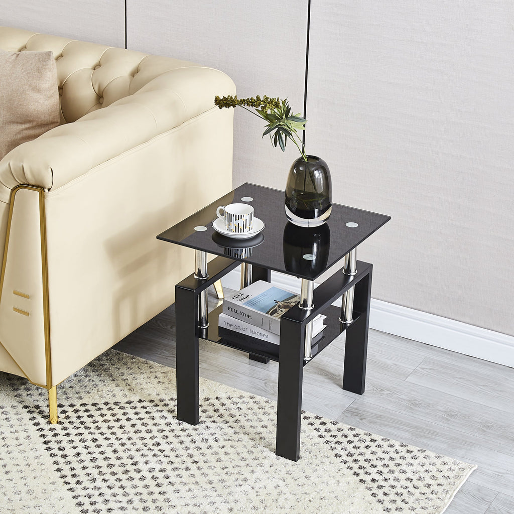 Tempered Black Glass Sofa Table