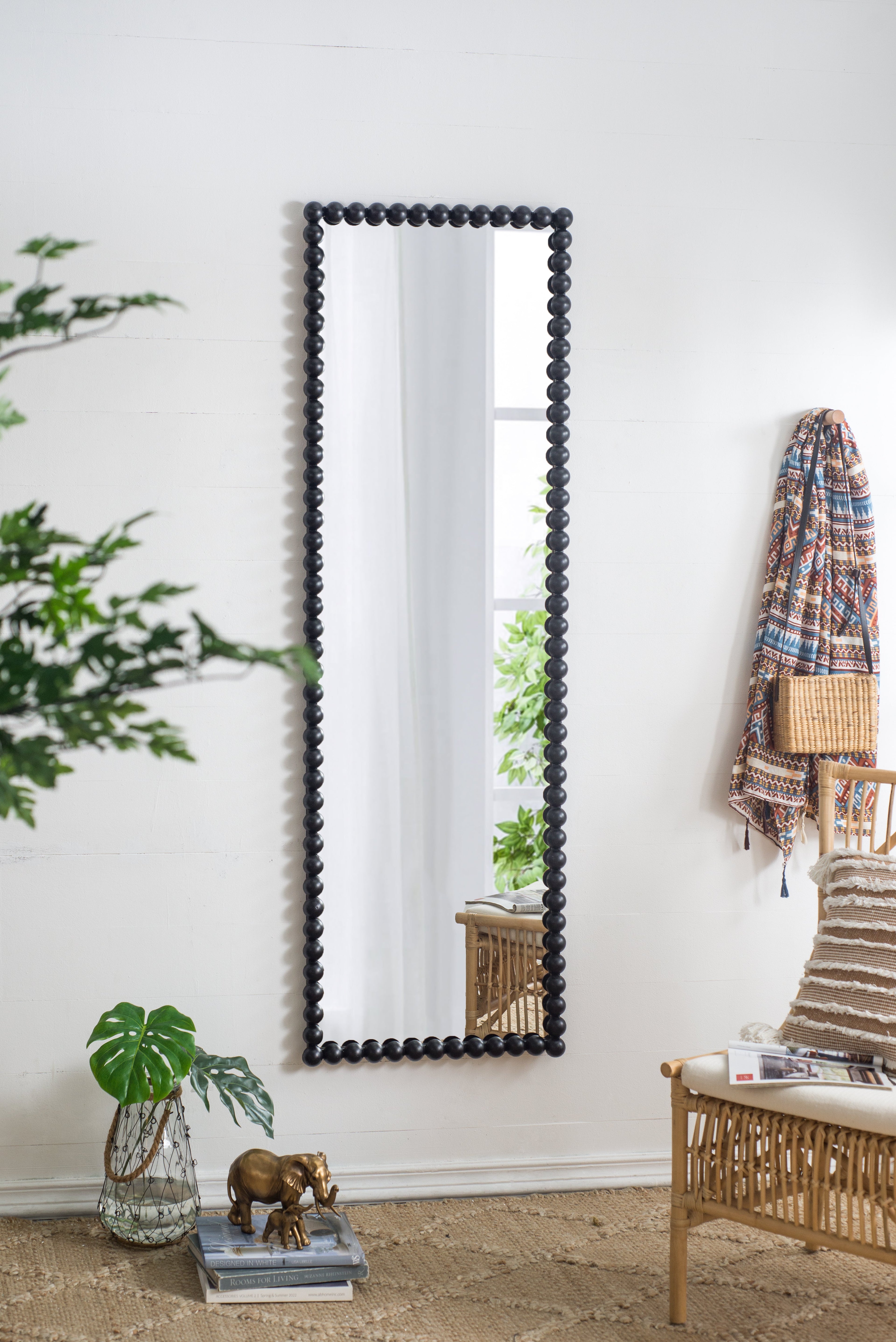 23" x 72" Full Length Mirror with Metal Beaded Frame