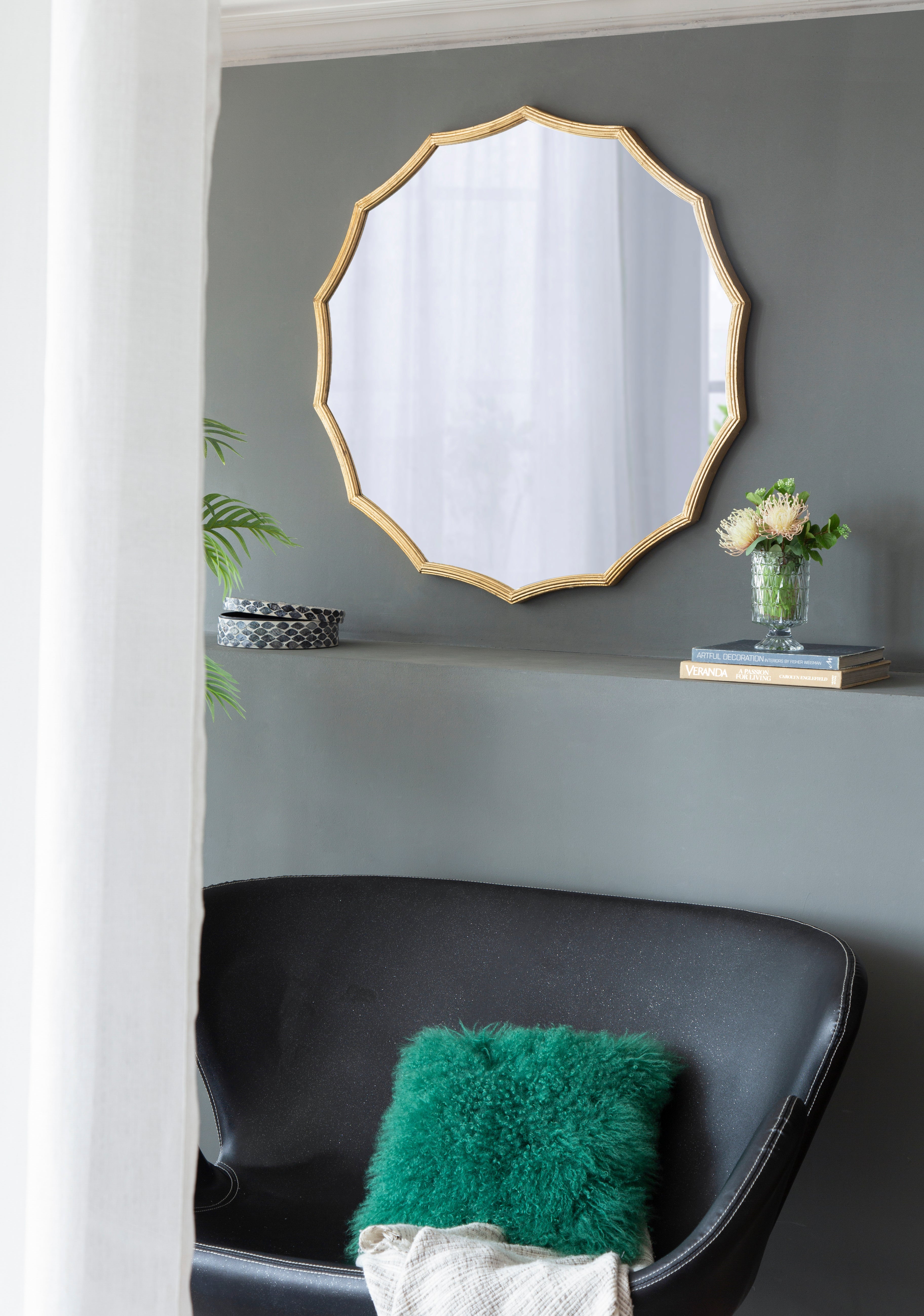 D40" Round Sunburst Wall Mirror