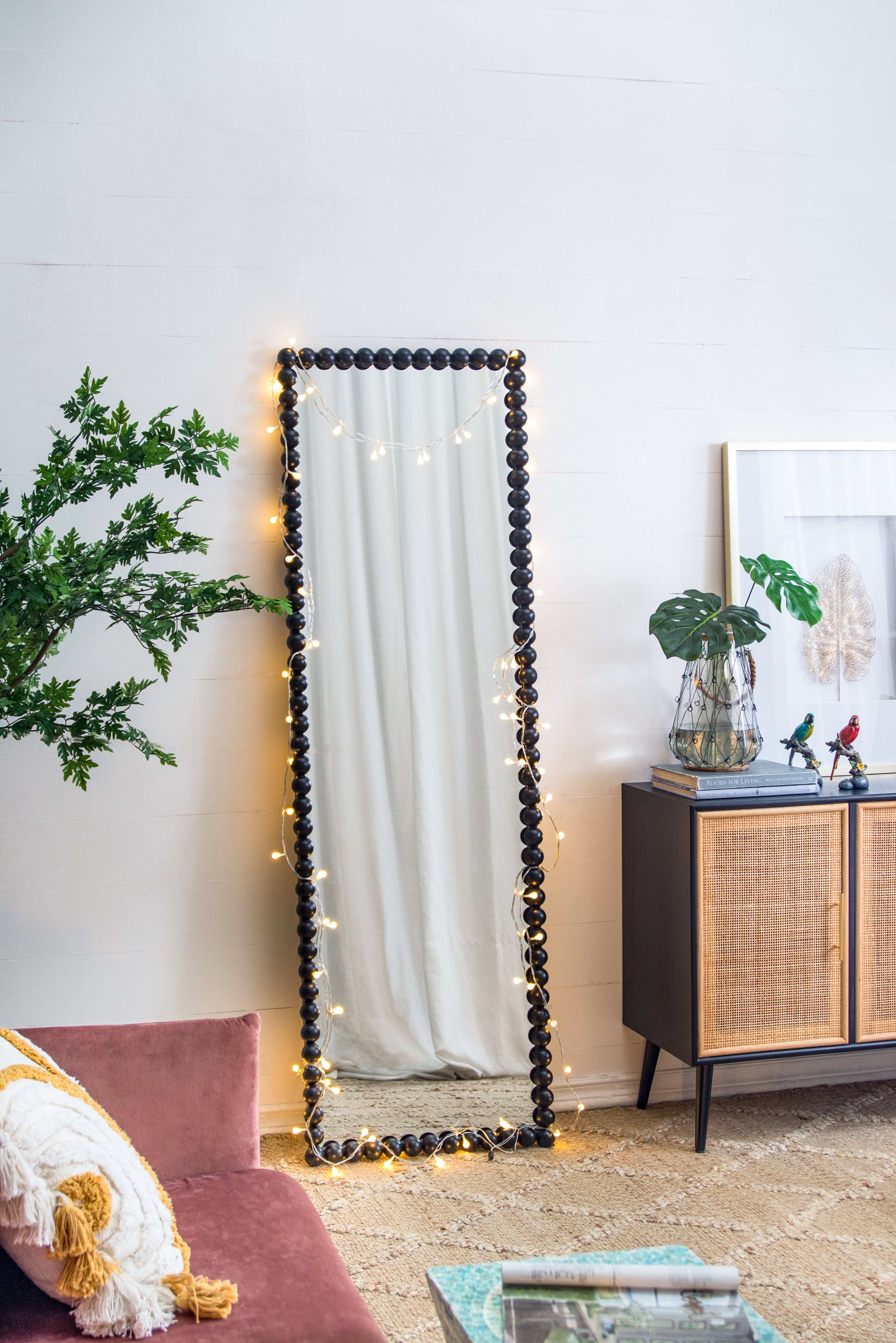 23" x 72" Full Length Mirror with Metal Beaded Frame