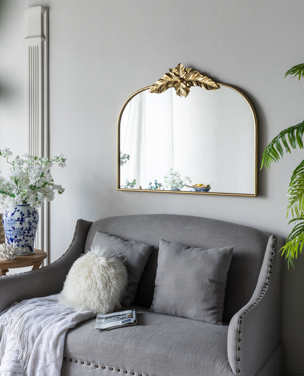 Large Arched Decorative Bathroom Mirror