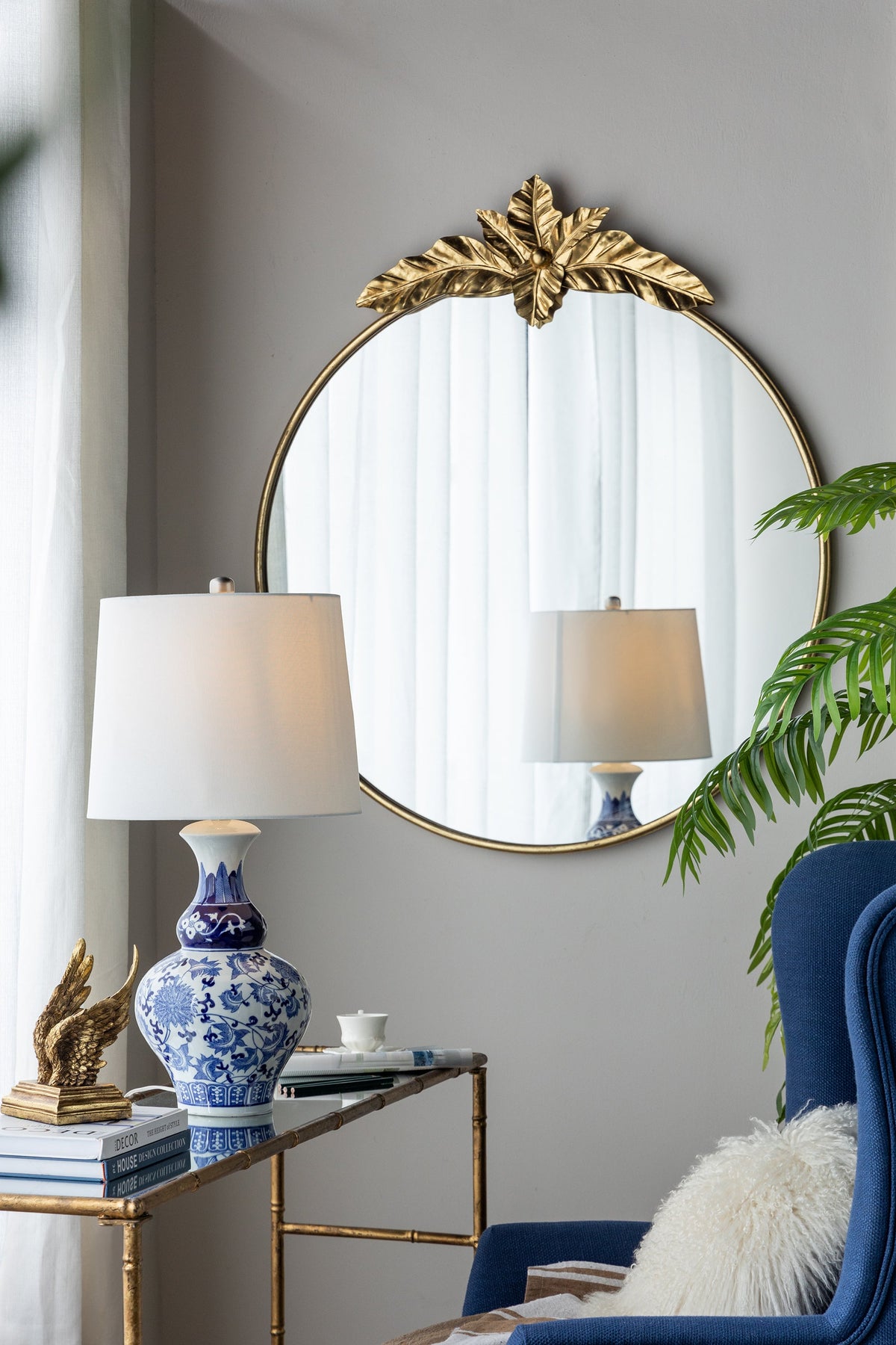 36" x 41" Large Round Wall Mirror