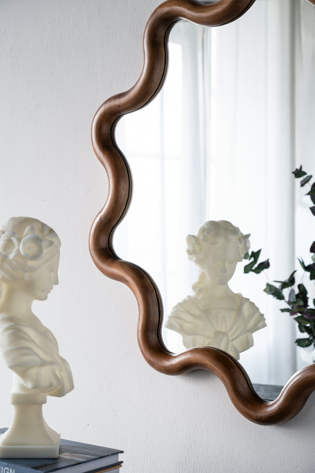 31" x 30" Wooden Accent Mirror with Unique Frame